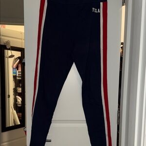 Fila Leggings in Navy with Red and White Accents